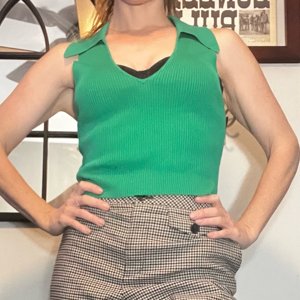 Emerald Green Ribbed Tank Top